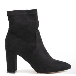 Catherine Malandrino Black Suede Ankle Boots 3 inch Size 7.5
